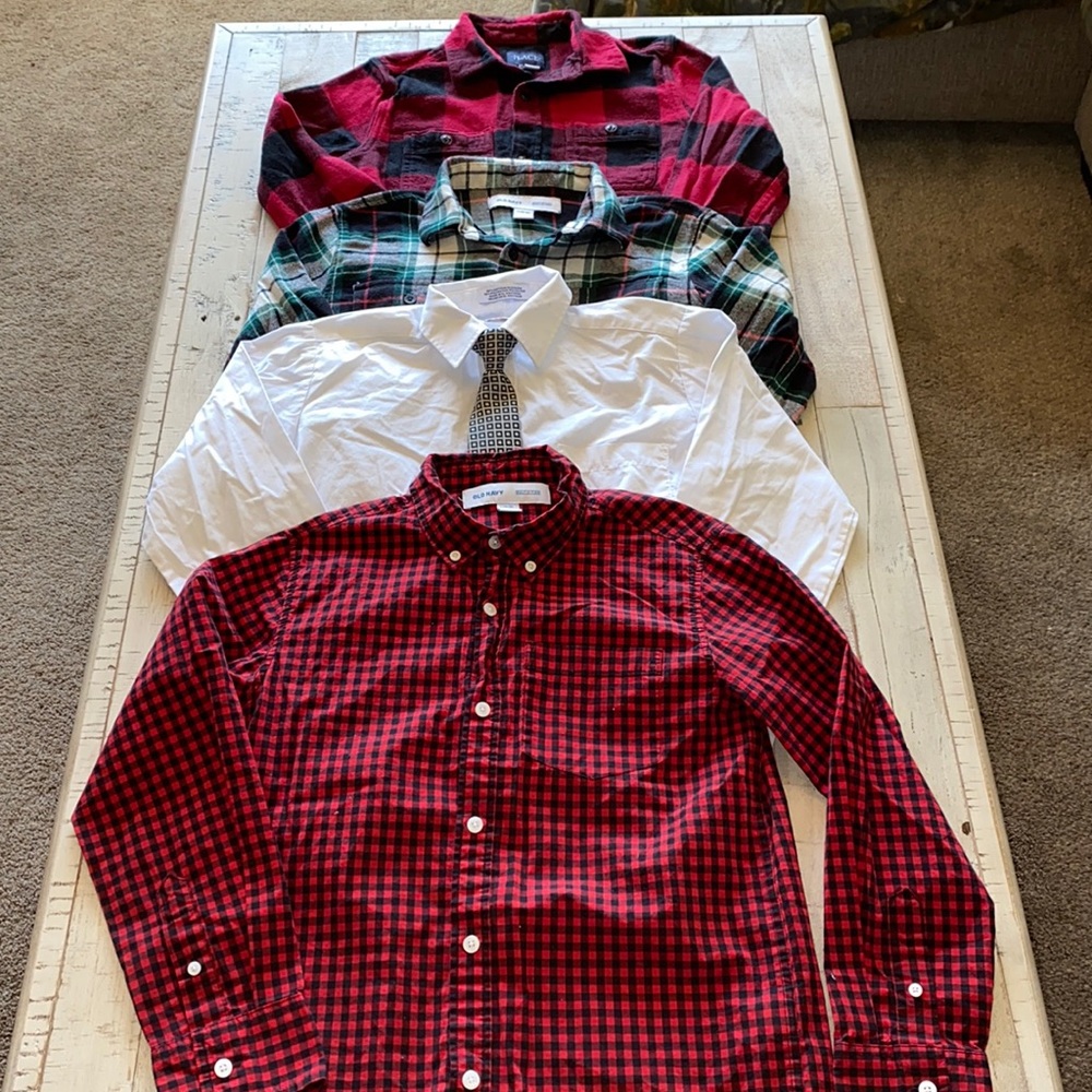 EUC boys large 4 pc button down lot